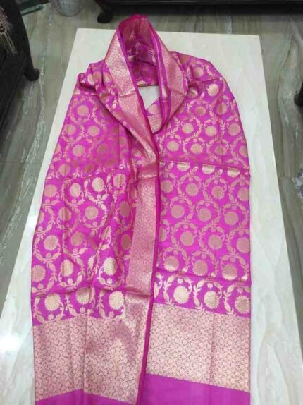 RANI PINK COLOUR BANARSI KATAN SILK DUPATTA