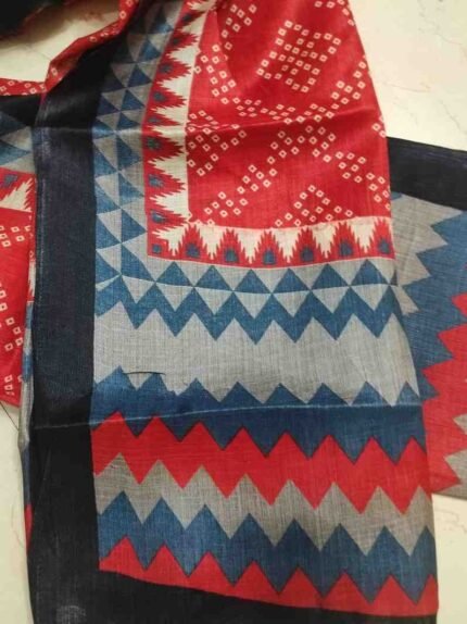 RED COLOUR SEMI SILK PRINTED DUPATTA