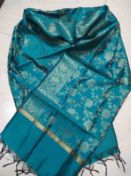 RAMA GREEN COLOUR BANARSI SILK DUPATTA